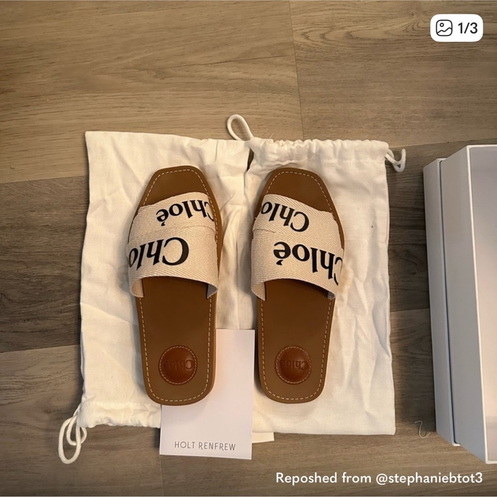 Chloe Tan and Cream Sandals